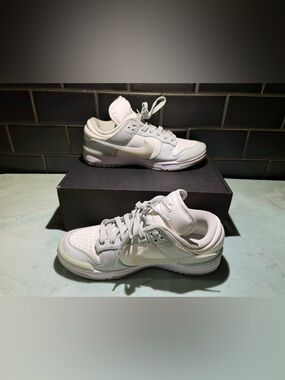 Nike Dunk Low-Twist light silver- Size 8-Minimal stains but are some-See photos